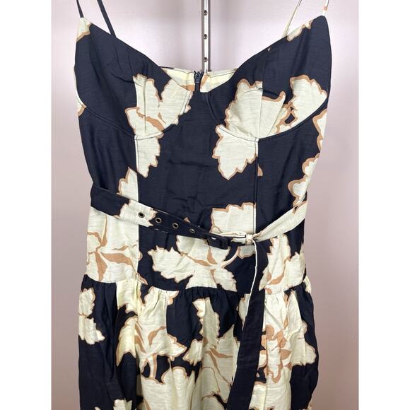 Shona Joy Lucia Bustier Floral Belted Black Maxi Dress Size 4 - Picture 5 of 9
